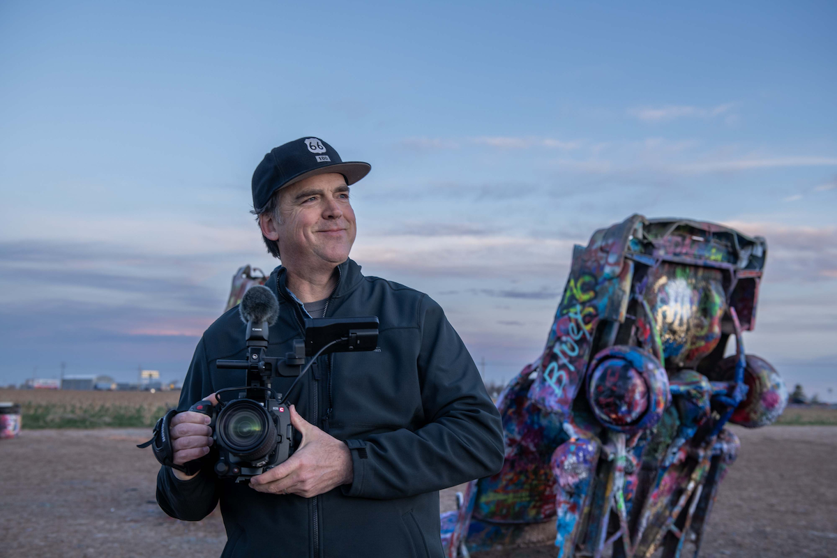 John Paget at Cadillac Ranch