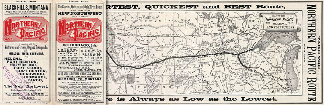 Northern Pacific Railroad map and guide from 1879
