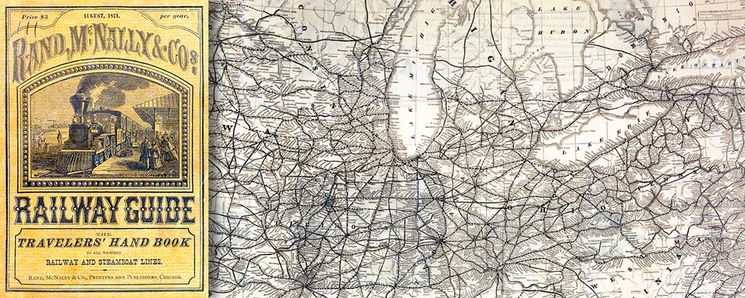 The Rand McNally Raildway Guide, first introduced in the 1870s